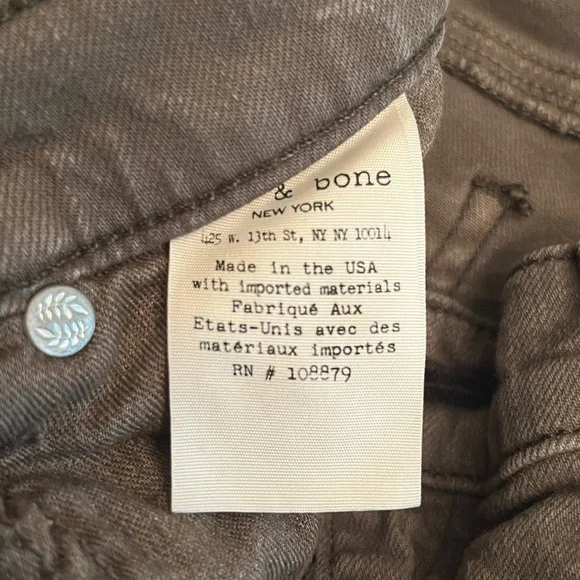 Rag & Bone Skinny Jeans in Army Green- Womens 28 - Picture 7 of 9